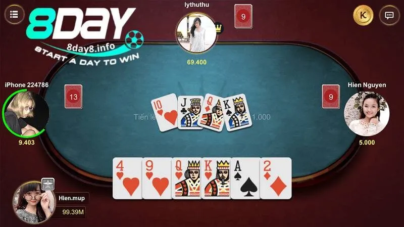 Giao diện sảnh game Việt tại 8Day